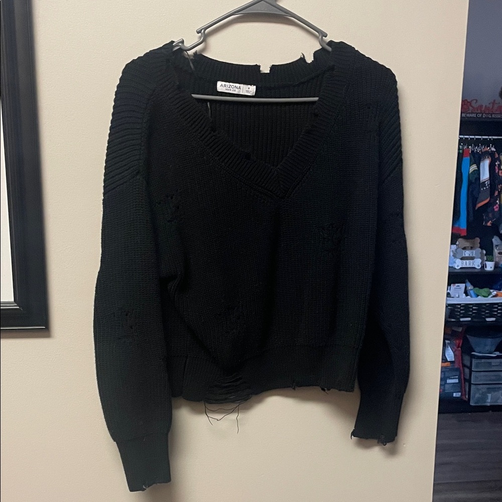 Women's Black V-Neck  Sweater